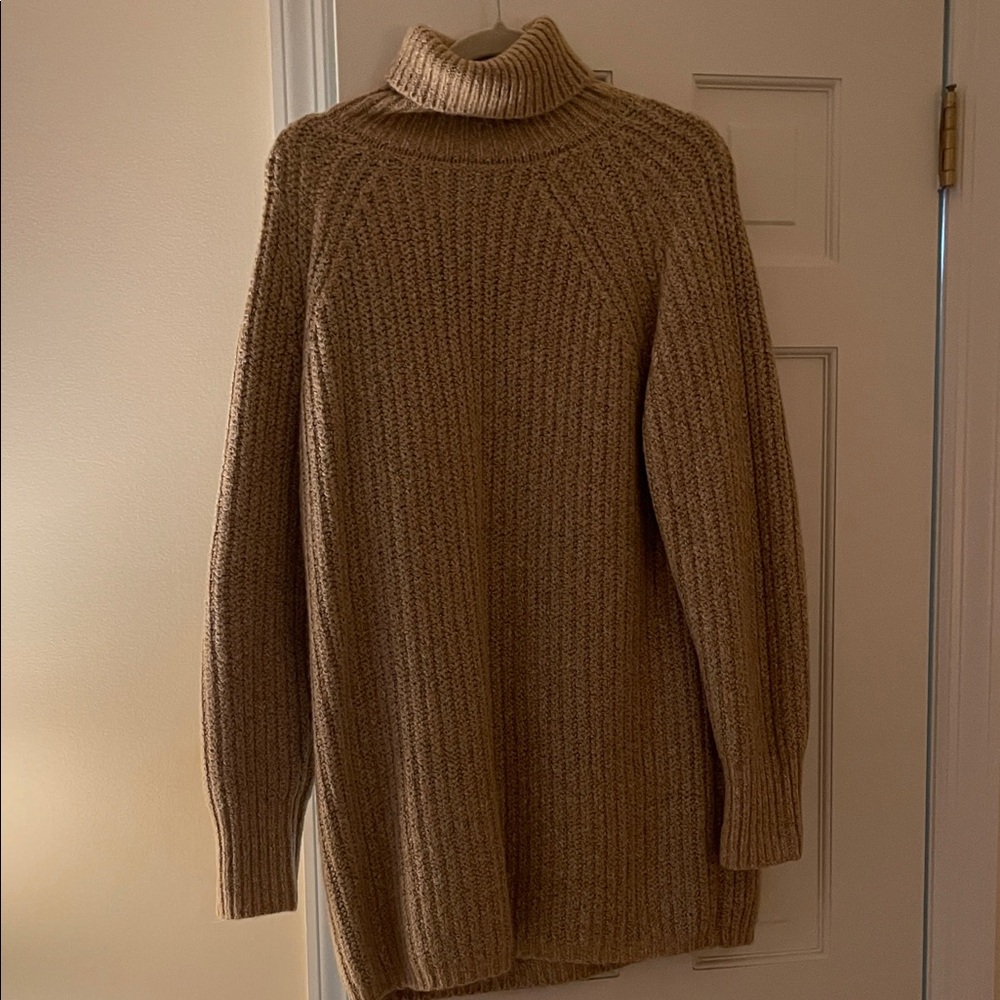 ASOS Cozy Brown Turtleneck Sweater Dress
